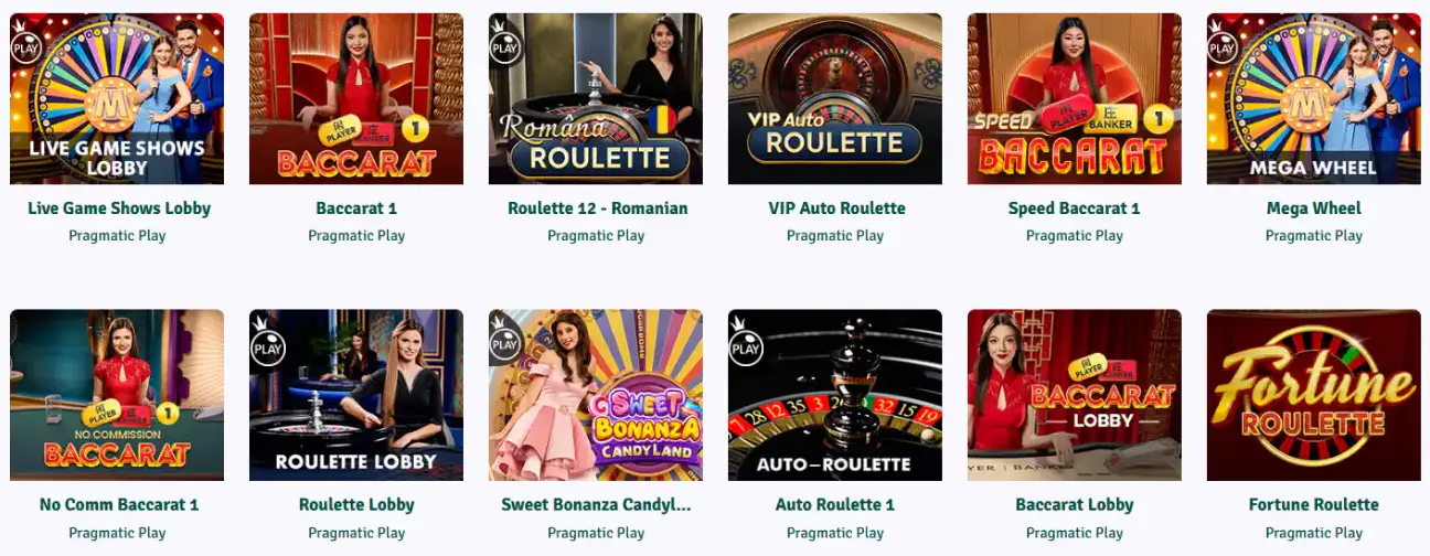 Staxino Casino avec des jeux de casino en direct, roulette, baccarat et tables de jeu